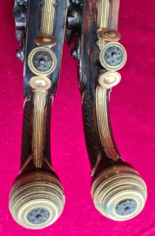 An extremely fine Pair of Napoleonic era French Officer's Flintlock Pistols. Ref 3780.