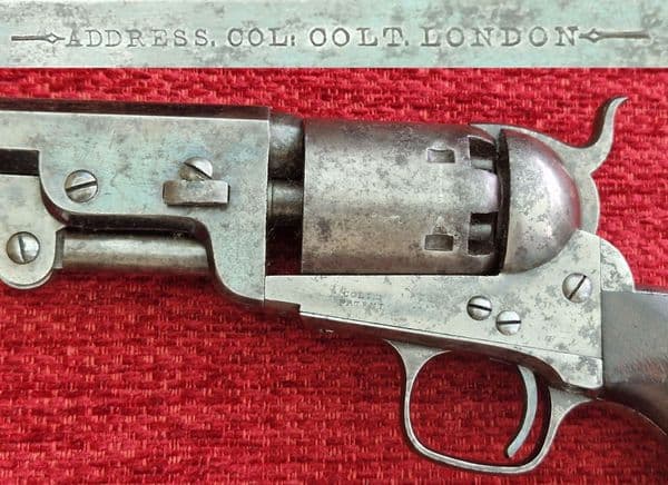 Cased Colt model 1851 London Navy .36 cal percussion revolver.  Ref 9872
