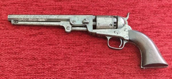 Cased Colt model 1851 London Navy .36 cal percussion revolver.  Ref 9872