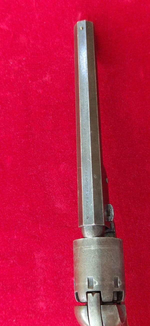 Colt model 1849 pocket .31  percussion revolver with blued barrel. Manufactured in 1864. Ref 4584.