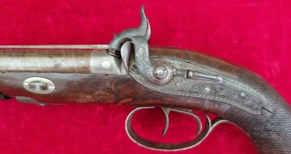 Double barrelled .50 cal. percussion Howdah pistol by Lang London. Ref 4378. Was £2,950 now