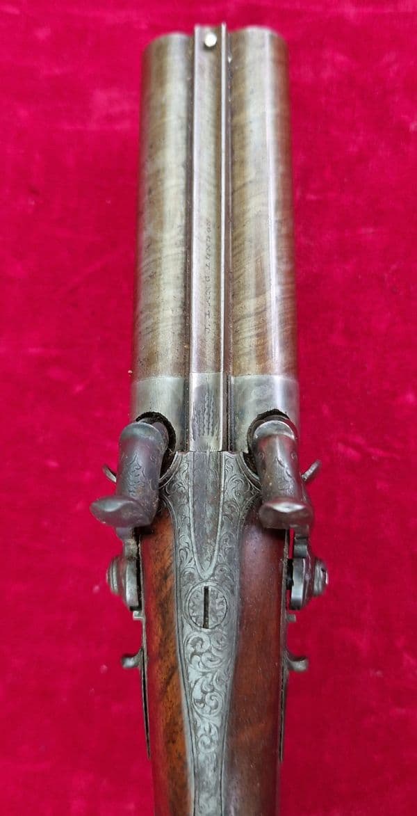 Double barrelled .50 cal. percussion Howdah pistol by Lang London. Ref 4378. Was £2,950 now