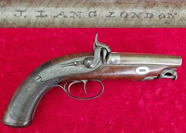 Double barrelled .50 cal. percussion Howdah pistol by Lang London. Ref 4378. Was £2,950 now