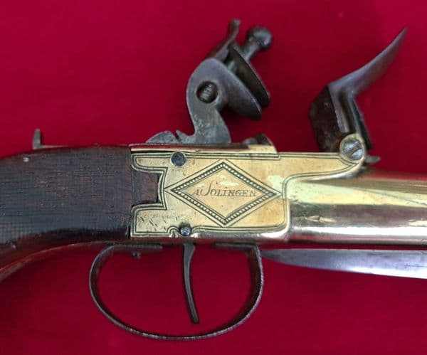 Flintlock Blunderbuss pistol with folding bayonet SOLINGEN. Ref 1678