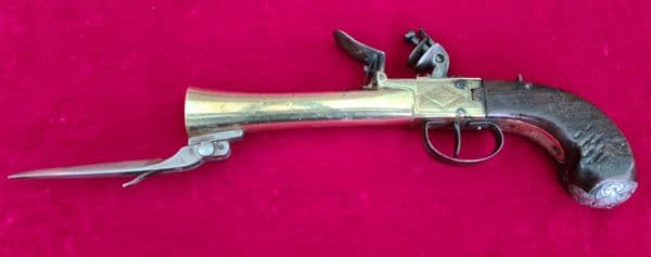 Flintlock Blunderbuss pistol with folding bayonet SOLINGEN. Ref 1678