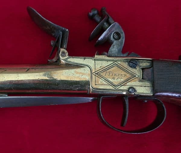 Flintlock Blunderbuss pistol with folding bayonet SOLINGEN. Ref 1678