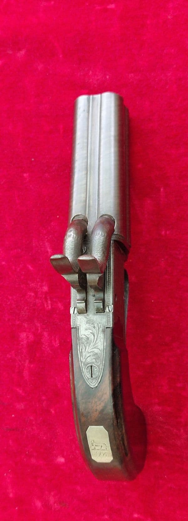Irish four barrel percussion travelling pistol, by Parkinson DUBLIN. Ref 4407. Was £2,850 now