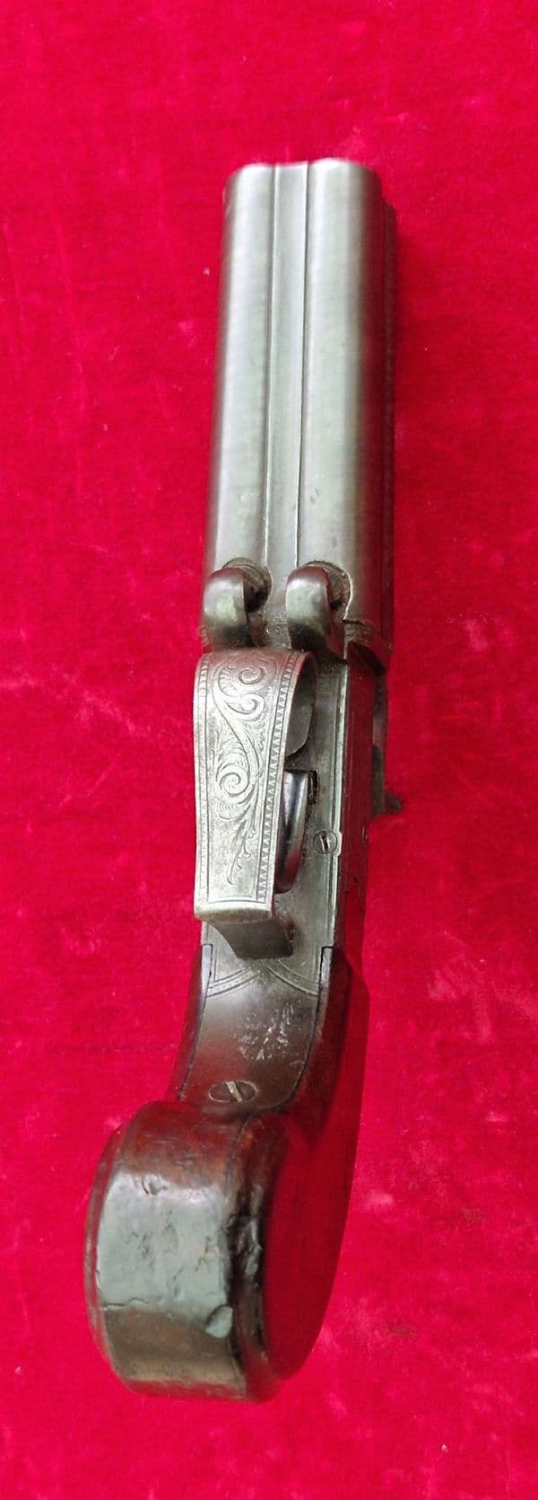 Irish four barrel percussion travelling pistol, by Parkinson DUBLIN. Ref 4407. Was £2,850 now