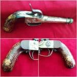 Japanese brass percussion pistol. Good condition. Circa 1840-1850. Ref  2143