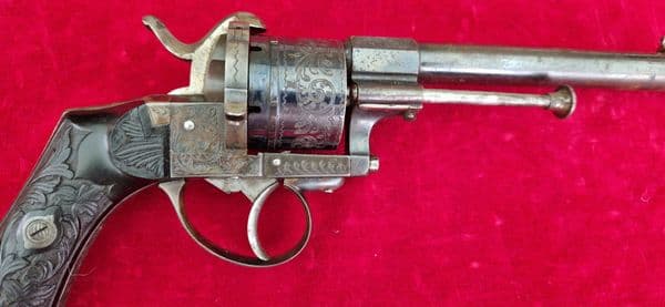 Pinfire revolver with a blued cylinder. C.1865. Ref 3491. Was £2,650 now