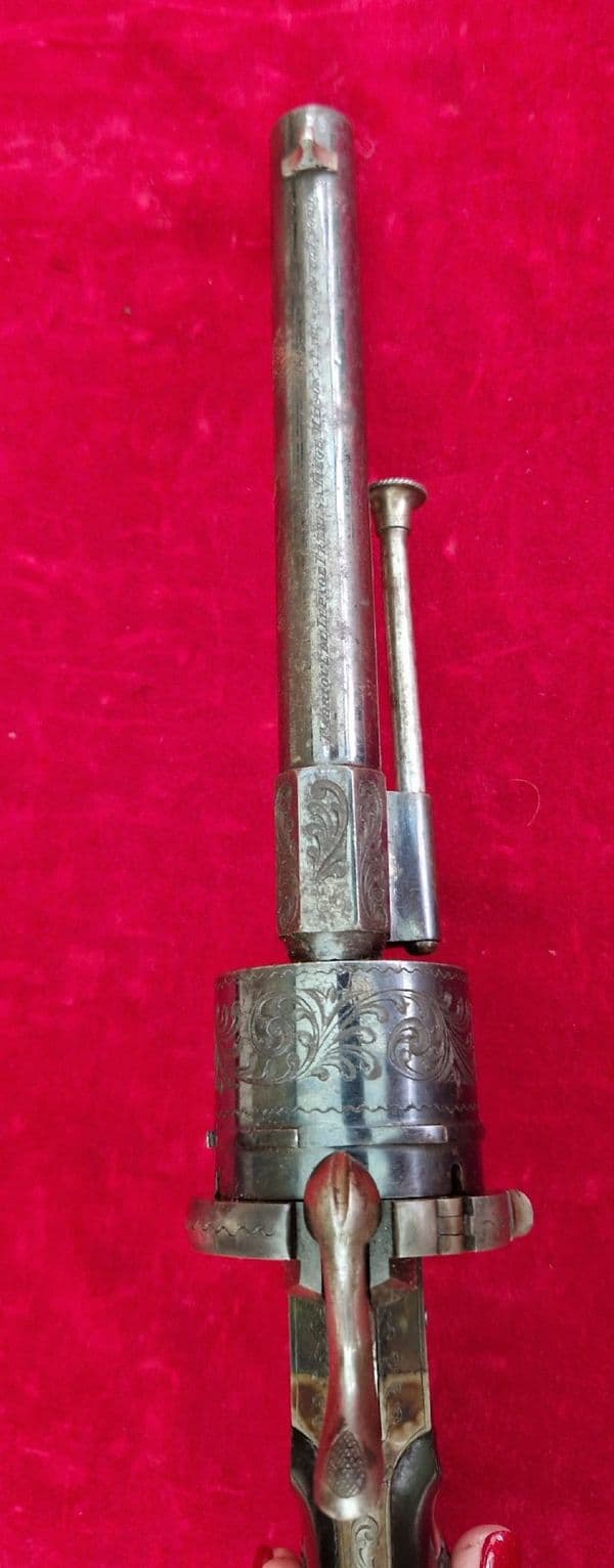 Pinfire revolver with a blued cylinder. C.1865. Ref 3491. Was £2,650 now