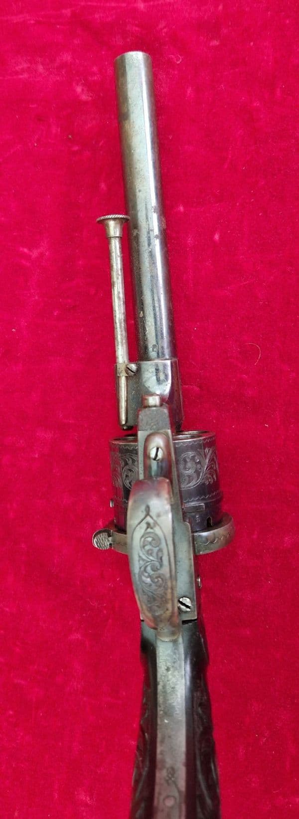 Pinfire revolver with a blued cylinder. C.1865. Ref 3491. Was £2,650 now