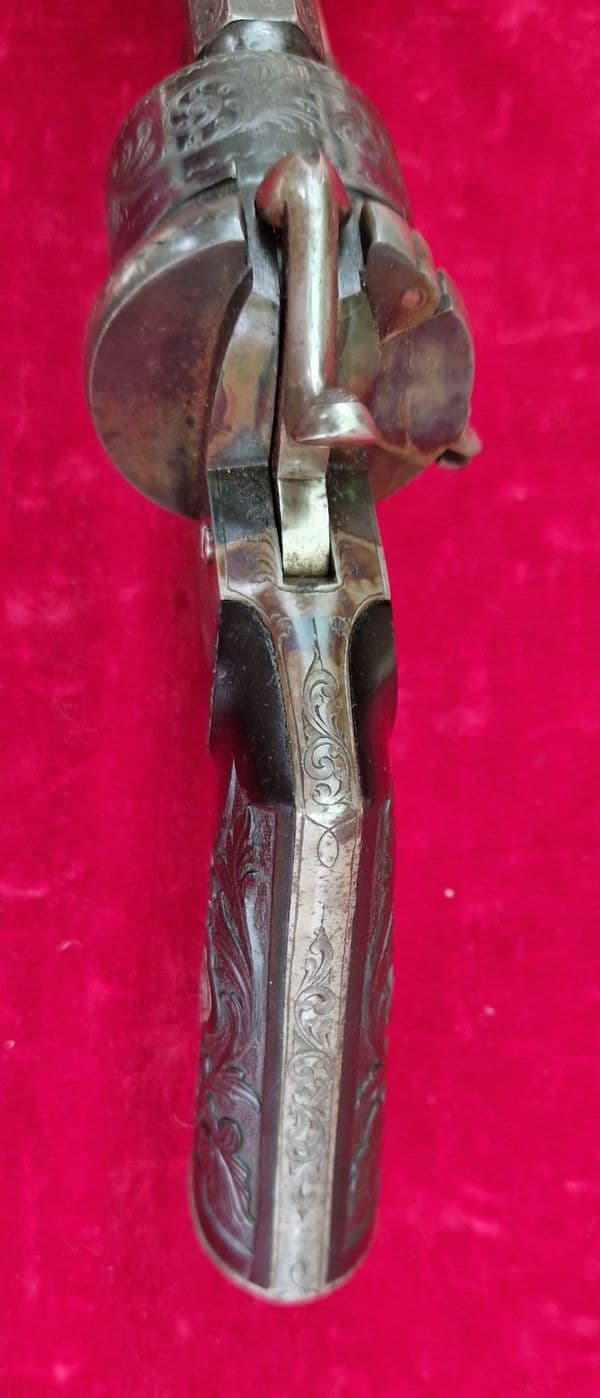 Pinfire revolver with a blued cylinder. C.1865. Ref 3491. Was £2,650 now