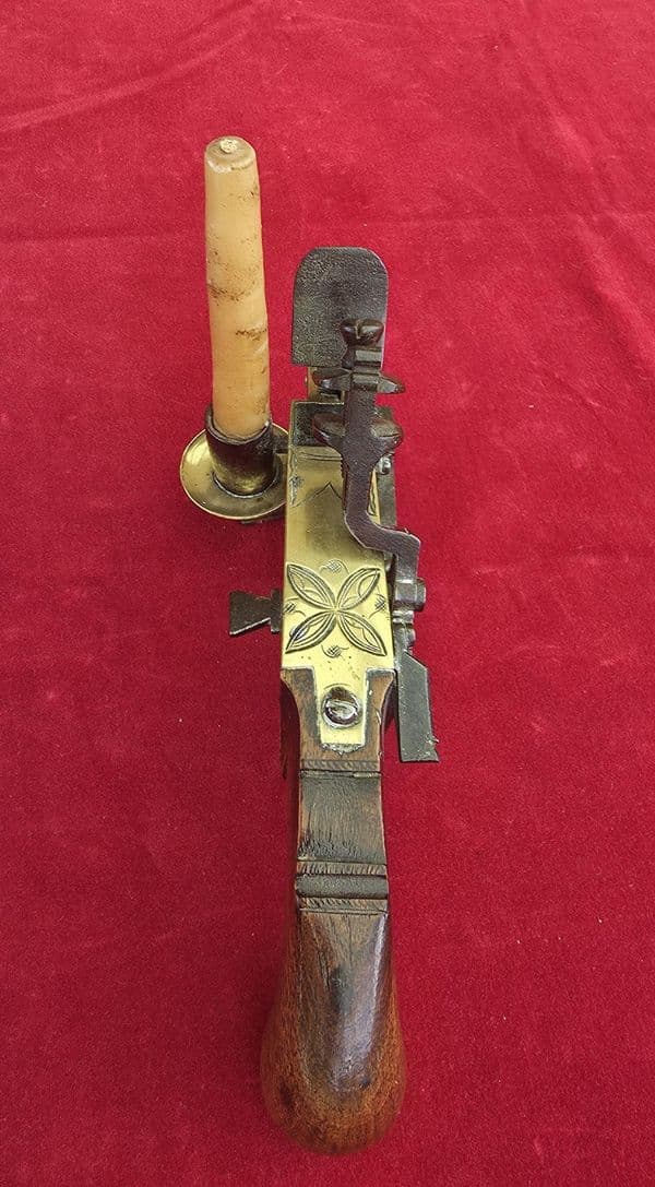 Rare 18th century flintlock tinderlighter/ candlestick, Ref 4673. Was £950 now