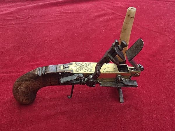 Rare 18th century flintlock tinderlighter/ candlestick, Ref 4673. Was £950 now