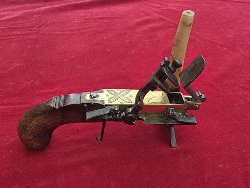 Rare 18th century flintlock tinderlighter/ candlestick, Ref 4673. Was £950 now