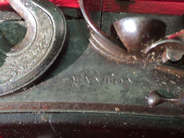 X X SOLD X X  A Pair of flintlock duelling pistols by Manton, good condition. Ref 6542.