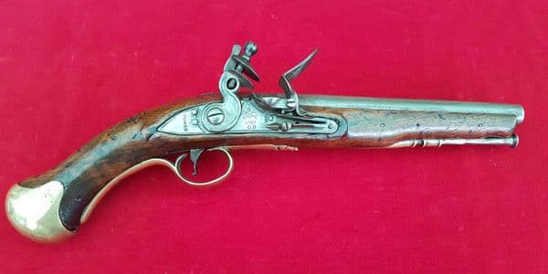 X X SOLD X X  A rare British military short sea-service flintlock pistol. Circa 1803-1815. Ref 1015.