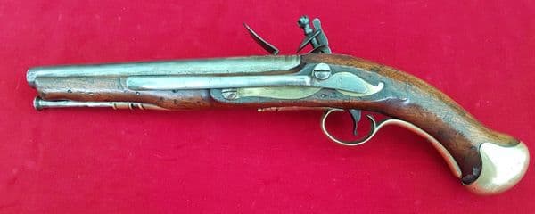 X X SOLD X X  A rare British military short sea-service flintlock pistol. Circa 1803-1815. Ref 1015.