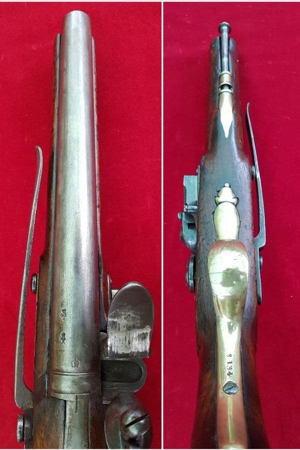 X X SOLD X X  A rare British military short sea-service flintlock pistol. Circa 1803-1815. Ref 1015.