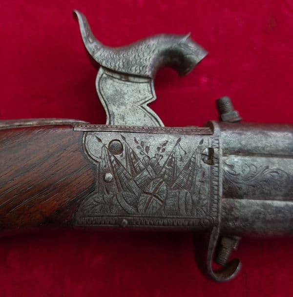 X X X   S OLD X X X A double Barrel Turn-over  percussion Pistol by EGAN of BRADFORD. Ref 3590
