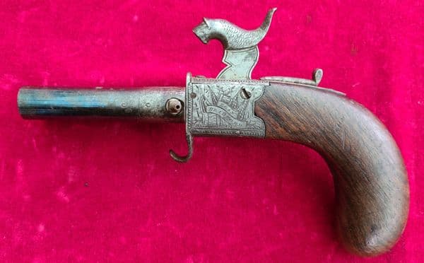 X X X   S OLD X X X A double Barrel Turn-over  percussion Pistol by EGAN of BRADFORD. Ref 3590