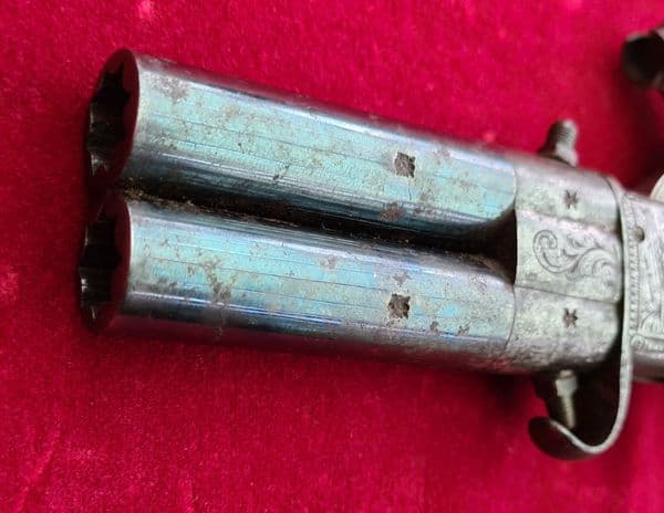X X X   S OLD X X X A double Barrel Turn-over  percussion Pistol by EGAN of BRADFORD. Ref 3590