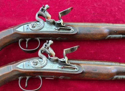 X X X SOLD A pair of flintlock Duelling pistols by Twigg London. C. 1810. Ref 3589