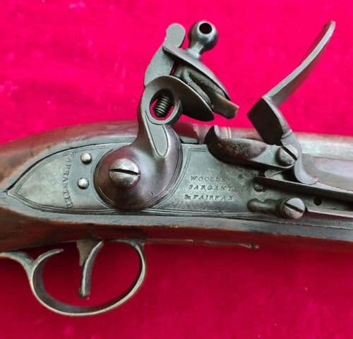 X X X SOLD X A British Military Flintlock Pistol made by WOOLEY, SARGANT & FAIRFAX. Ref 3441