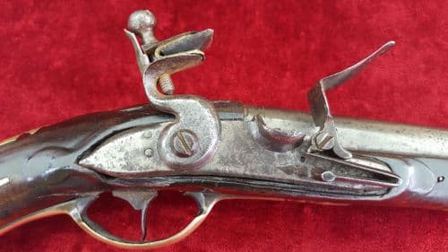 X X X SOLD X X A Napoleonic sea service Flintlock Pistol approx .73 Cal. Probably Dutch. Ref 9366.