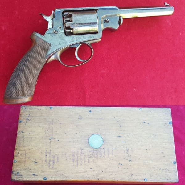 X X X  SOLD X X A very Fine Cased Adam's 5 shot 54 bore Double Action Percussion Revolver. Ref 2315.