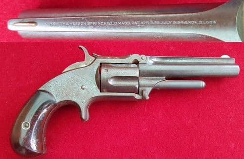 X X X SOLD X X American .32 rim-fire revolver by Smith & Wesson of Springfield. C.1865. Ref 1557.