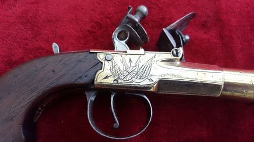 X X X SOLD X X Flintlock Blunderbuss pistol by Christie. Circa 1785-1806. Good condition. Ref 9223.