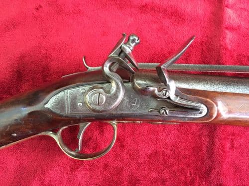 X X X SOLD X X Flintlock coaching Blunderbuss with top bayonet by P. BOND London. C. 1800 Ref 8990.