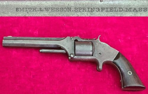 X X X SOLD X X X   .32 rim-fire tip-up revolver by Smith & Wesson. Circa 1861. Ref 3836