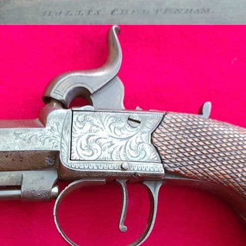 X X X SOLD X X  X  .50  percussion pistol by Hollis of Cheltenham. Circa 1835. Ref 3164