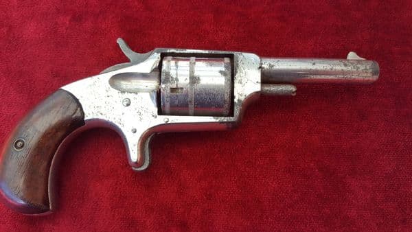 X X X SOLD X X X 5 shot .32 Rimfire Pocket Revolver made by Hopkins & Allen circa 1879. Ref 9093.