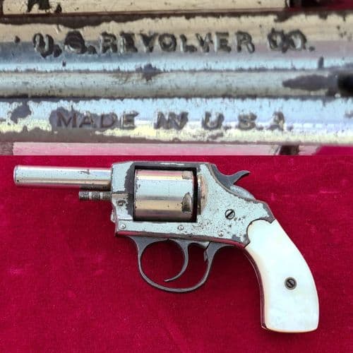 X X X SOLD X X X 5 shot double action rimfire revolver with mother of pearl grips. C.1875. Ref 3826