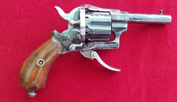 X X X  SOLD  X X X  7mm pin-fire revolver. The frame stamped with Liege proof mark. Ref 1274.