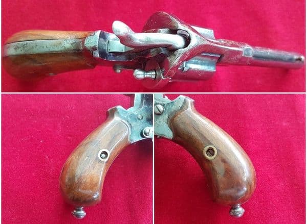X X X  SOLD  X X X  7mm pin-fire revolver. The frame stamped with Liege proof mark. Ref 1274.
