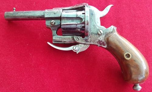 X X X  SOLD  X X X  7mm pin-fire revolver. The frame stamped with Liege proof mark. Ref 1274.