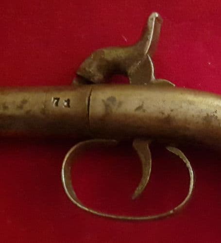 X X X SOLD X X X   A .31 calpercussion single shot Bootleg pistol circa 1840-1850. Ref 2544