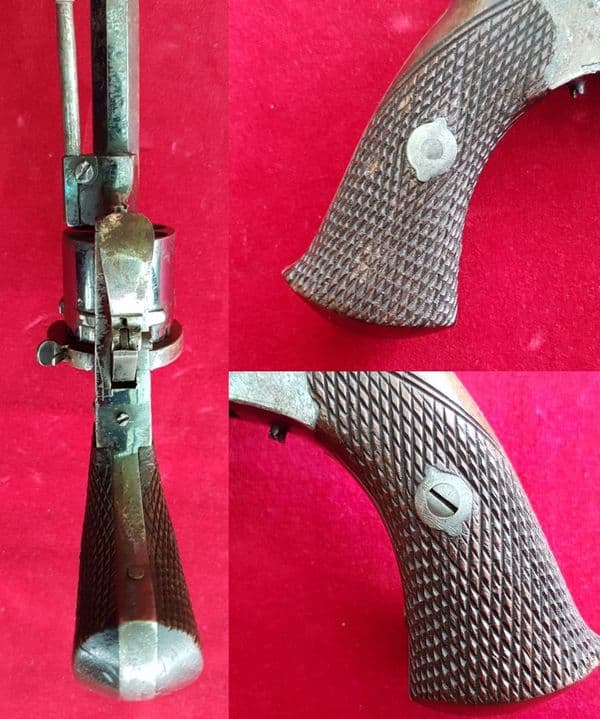 X  X X SOLD X X X  A  7 mm antique pin-fire revolver with folding trigger. Ref 1121.