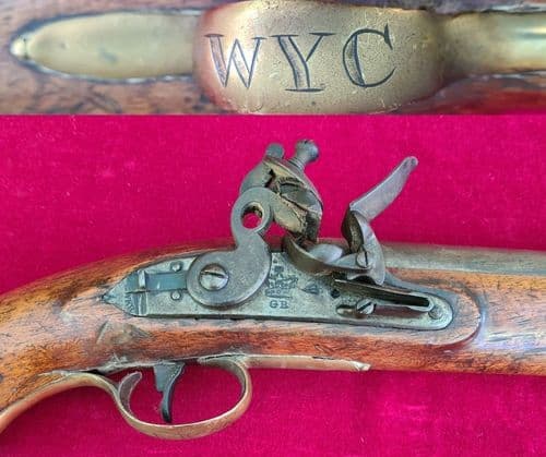 X X X SOLD  X X X  A British military tower GR flintlock pistol. Circa 1800. Ref 3344