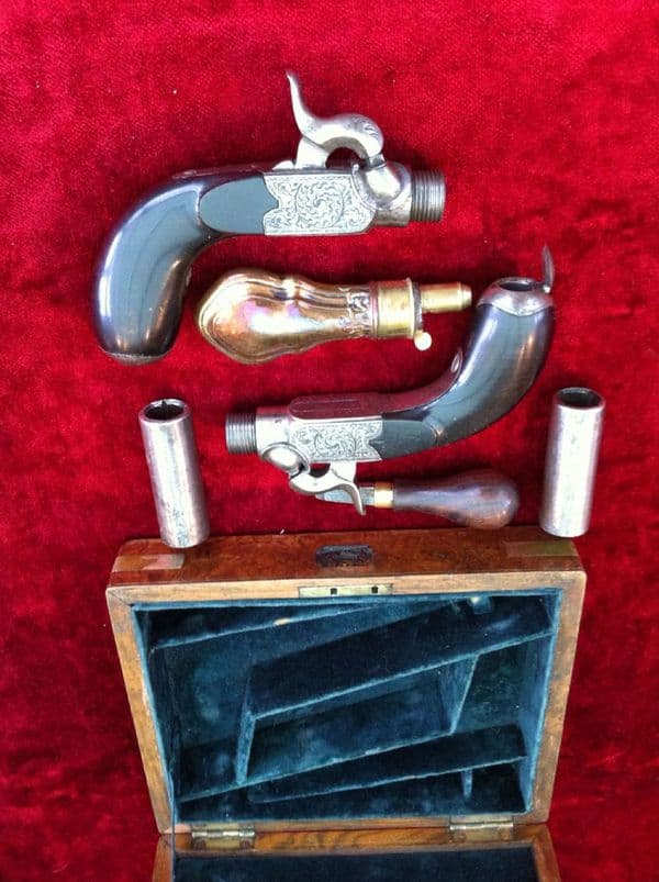 X X X  SOLD X X X   A Fine Pair of Continental Large Calibre Percussion Man-Stopper Pistols,