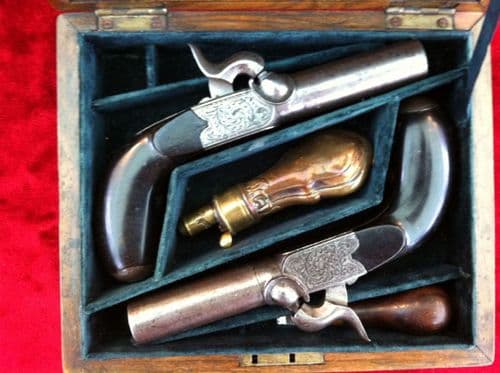 X X X SOLD X X X A Fine Pair of Continental Large Calibre Percussion Man-Stopper Pistols,