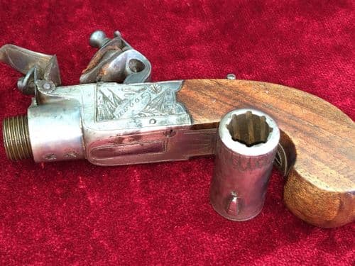 X X X SOLD X X X A good English Flintlock pocket pistol with folding trigger, made by famous