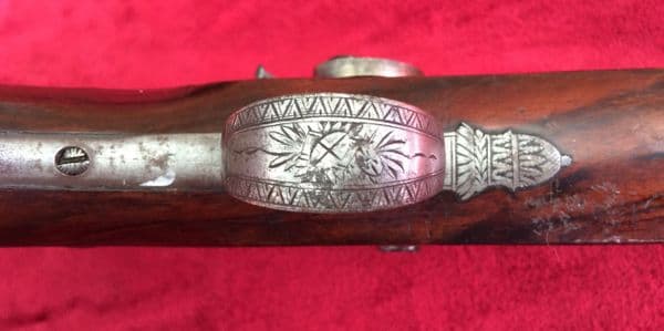 X X X  SOLD  X X X  A good quality English Percussion travelling pistol by Higham of Warrington.
