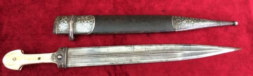 X X X SOLD X X X A high quality Russian or Caucasian Kindjal. Complete with scabbard. Ref 8966.