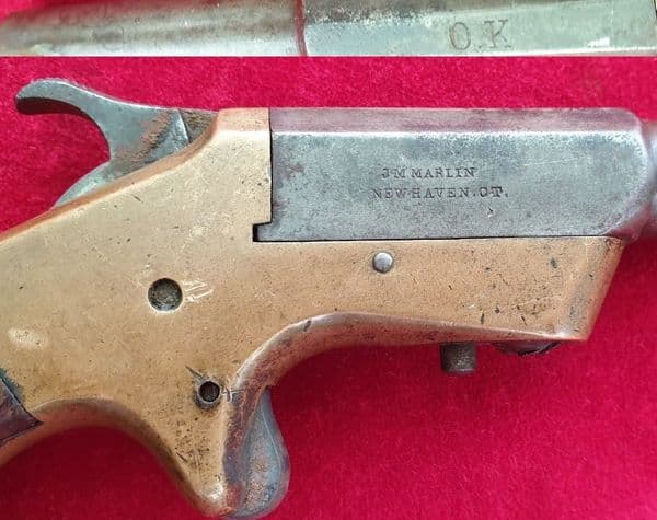 X X X SOLD X X X A MARLIN OK Model .30 cal single shot DERRINGER, FOR SALE. Ref 1480.